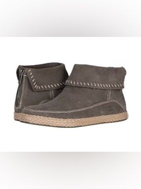 UGG Varney Slate Suede Fold-Over Ankle Boots